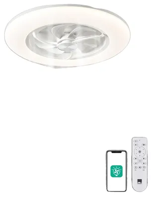 Obrázok produktu pre Stropný ventilátor, priemer 22,4 palca, dizajn s 7 lopatkami, 6 stupňov rýchlosti, napájanie zo striedavého prúdu, stmievateľné LED osvetlenie