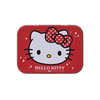 Produktbild von 1x Home-Flair Hello Kitty Kinder Pflaster-Box mit 24 bunten Motiv-Pflastern in Metalldose – Hautfreundlich & Wasserabweisend