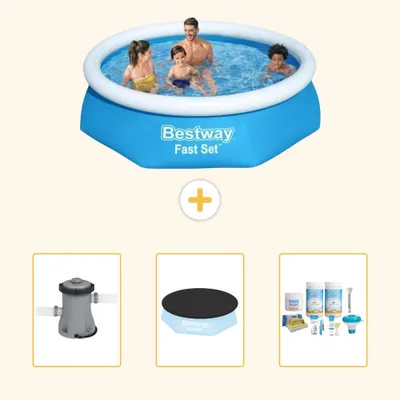 Immagine prodotto di Bestway Fast Set, piscina rotonda - 244x61 cm - 4 pezzi, modello S22624