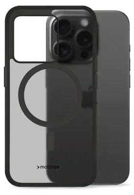 Produktbild von Mobilize Hybrid iPhone 15 Pro MagSafe Hülle Hardcase Backcover Stoßfest - Schwarz