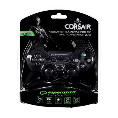 Produktbild von Esperanza EG106, Joystick, PC, Playstation 2, Playstation 3, D-Pad, Analog / Digital, Kabelgebunden, USB 2.0