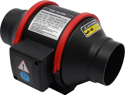 Obrázok produktu pre Trubkový ventilátor 10 cm – Inline kanálový ventilátor – prietok vzduchu 310 m³/h – prevádzka na striedavý prúd – ABS, CE – pre garáž/pivnicu/sklad – čierny