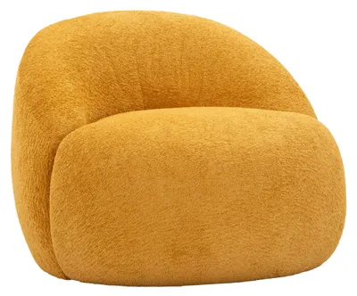 Produktbild von Sessel aus senfgelbem Boucle-Stoff cm 81x78x64