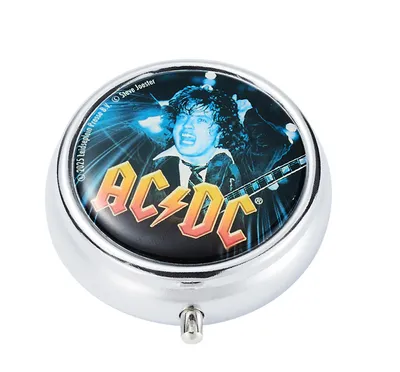 Produktbild von Taschen ASCHENBECHER "AC/DC" Ø5cm Deckel aus Metall rund mini mit Ablagefläche Taschenaschenbecher Reise Outdoor Reiseaschenbecher 81 (Blau)