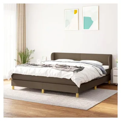 Produktbild von Boxspringbett mit Matratze Taupe 160x200 cm Stoff Polsterbett