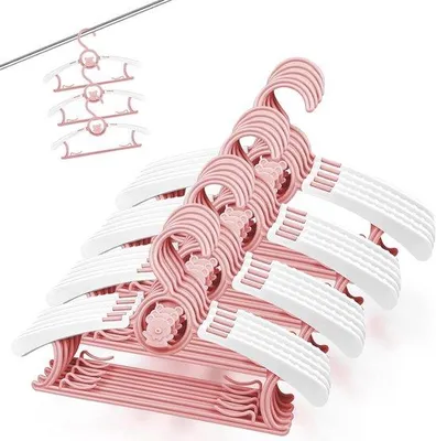 Produktbild von 20 Stück Kunststoff Kleiderhaken mit stapelbaren Haken - rosa