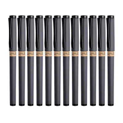 Produktbild von 12er Gelschreiber, Schwarze Tinte, Metallclip, Glattes Schreiben, 0,5 mm Schreibstift