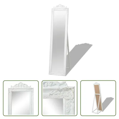 Produktbild von The Living Store Standspiegel im Barock-Stil 160x40 cm Weiß