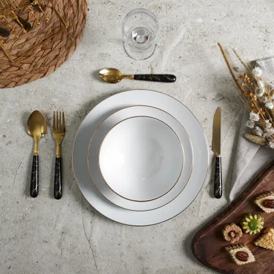 Service De Table Excelsa Bari Vecchia 18 Pièces - Pour 6 Personnes, Porcelaine Et Céramique