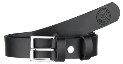 Produktbild von Ladeheid Kinder Gürtel Ledergürtel 2,5 cm Breit K1D5 (Schwarz-1/Logo-1, 65 cm)