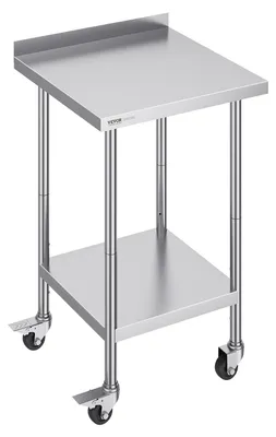 Edelstahl-Arbeitstisch 61x61x100 cm, höhenverstellbar, mit Rollen