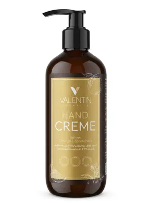 Produktbild von VALENTIN Kosmetik Handcreme Orange & Sandelholz mit Sheabutter, Aloe Vera, Kamillenblütenextrakt & Vitamin E 300ml