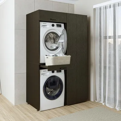 Image de Roomart DUO-I Meuble-lavabo 127 cm de large, chêne noir