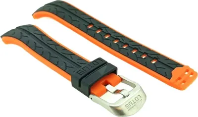 Produktbild von Lotus Watches Racing > Uhrenarmband Kautschuk schwarz/orange > 15569