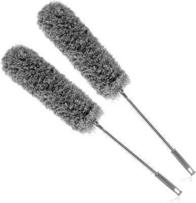 Produktbild von Famanu Staubwedel Teleskopstiel - flexibel verstellbar, extra lang, grau