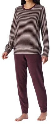 Produktbild von Schiesser Casual Essentials Schlafanzug Set aus Langarm-Shirt und langer Hose, Bequemer Schnitt für Komfort, Weiche Frottee Qualität