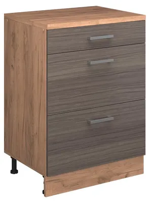 Immagine prodotto di Cassettiera modulare Vicco Rion Grigio nobile/Rovere dorato 60 x 46 cm senza inclinazione con 3 cassetti, Model 60770