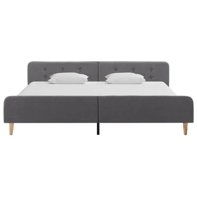 Image de vidaXL Cadre de lit gris clair tissu 180×200 cm
