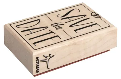 Produktbild von Rayher Stempel Save the Date, 5 x 8 cm, Holzstempel für Einladungen