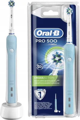 Produktbild von Oral-B | Elektrische Zahnbürste - Pro 500 Cross Action - Blau - Effektive Plaque-Entfernung - Timer-Funktion