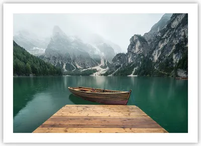 Produktbild von Poster - Poster ohne Rahmen - Berge See Boot - 70x50 cm - Wand Bild - Wanddeko - Wandbilder - Kunstposter - Wandposter - Bilder - Kunstdruck - Wanddekoration - Wandbild - P2XAA70x50-3978