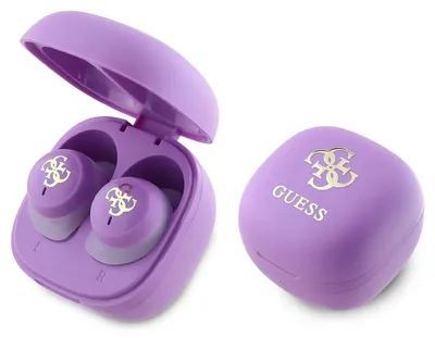 Obrázok produktu pre Guess 4G Logo Mini TWS Bezdrôtové Slúchadlá Fialové (GUTWSJ144ESL)
