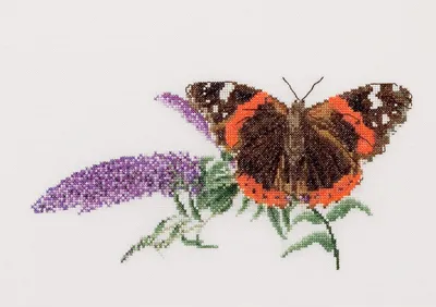 Produktbild von Théa Gouverneur Kreuzstich-Set "Schmetterling-Buddleja Aïda", 29x18 cm