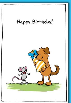 Produktbild von Geburtstag - Karte mit Umschlag - Hund und Maus
