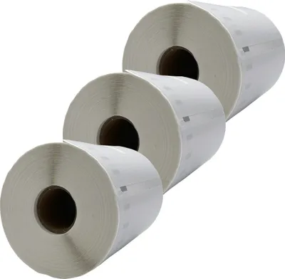 Produktbild von DULA Etiketten - Kompatibel mit Dymo Compatible labelprinter 550 labels - Weiß - S0904980 - Grote verzendetiketten - 3 rollen - 104 x 159 mm - 220 labels per rol