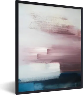 Produktbild von MuchoWow® Gerahmtes Poster Malerei - Ölgemälde - Abstrakt 60x80 cm - Poster mit Schwarzem Bilderrahmen Wandposter Rahmen Foto Bilder - Premium - Wanddeko Wohnzimmer