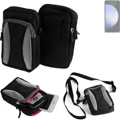 Produktbild von K-S-Trade Holster Schutz Hülle kompatibel mit Samsung Galaxy S23 FE Exynos Handy Hülle Gürteltasche Umhängetasche mit Zusatzfach schwarz
