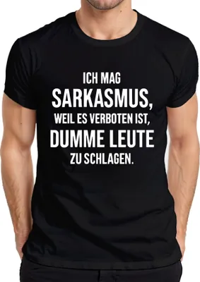 Zdjęcie produktu dla Lubię sarkazm, ponieważ jest zabroniony sarkastyczny zabawny bezczelny T-shirt męski, czarny, XXL