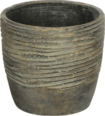 Produktbild von Übertopf Blumentopf Ø16,5cm H15cm Zement patina/gold Topf Pflanzgefäß Deko
