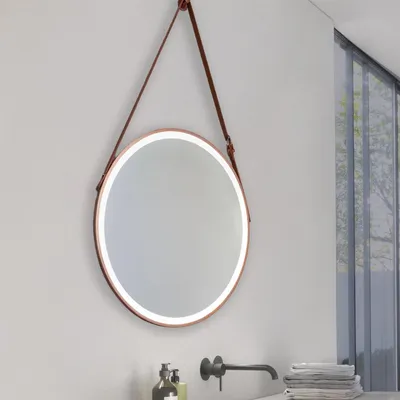 Zdjęcie produktu dla Lustro do łazienki M Ledme, oświetlane, 60 x 60 cm, okrągłe, lustro solne, 15 W, możliwość regulacji jasności