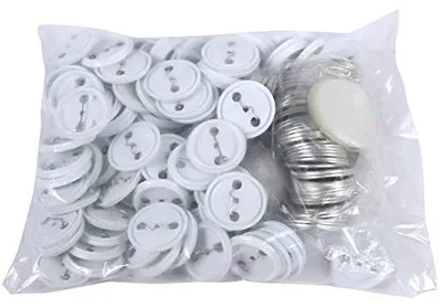 500 Button-Badge-Rohlinge 44 mm, Metall + Folie + Nadel