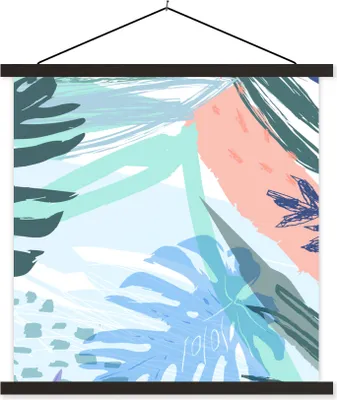 Produktbild von MuchoWow® Textilposter Sommer - Blau - Grün 90x90 cm mit schwarzem Rahmen - Magnetisches