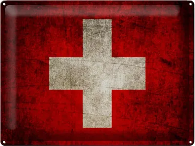 Produktbild von Blechschild Flagge Schweiz, 40 x 30 cm, Blechschilder Fahne Nationalität