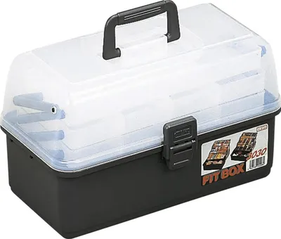 Produktbild von Meiho Köderbox Fit Box 3030 mit 3 Ablagefächern und transparentem Deckel