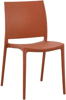 Produktbild von CLP Gartenstuhl Meton mit Lehne stapelbar wetterfest UV-beständig bis 150 kg terracotta