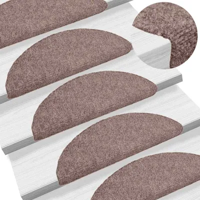 Obrázok produktu pre vidaXL Podložky na kroky Samolepiace 30 ks. 56x17x3 cm Svetlohnedé Polkruhové