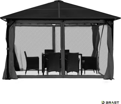 Produktbild von Alu Gartenpavillon SUMMERDREAM 3x3 grau inkl. LEDs