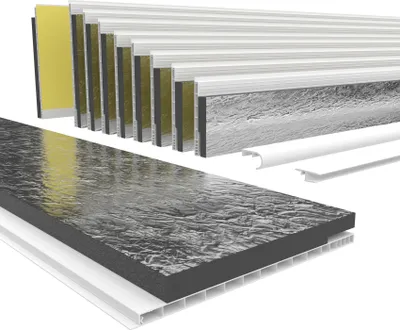Produktbild von HEXIM PVC Rollladenkastendeckel mit Dämmung Länge: 1000 - 2000mm, Breite: 120 - 320mm, Revisionsklappe Rolladendeckel Rollladen nachrüsten Deckel Klappe (260mm x 2 Meter)
