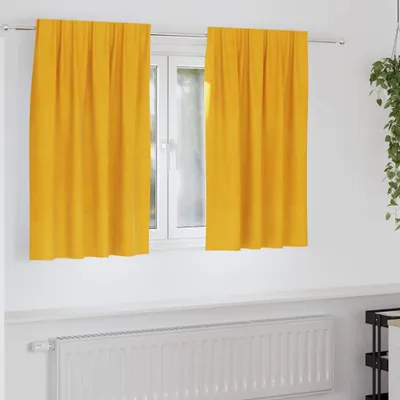 Produktbild von PUEAZU Vorhänge 2 stk. Senfgelb 140 x 140 cm Samt - Gardinen & Vorhänge &13220