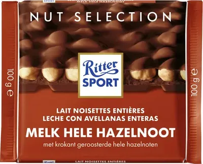 Image de Ritter Sport - Lait entier aux noisettes 100gr | 10 pièces
