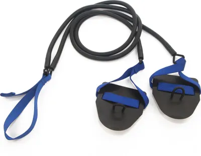 Produktbild von StrechCordz Zugseil mit Handpaddel, Blau, Zugstärke 6,3–15,4 kg