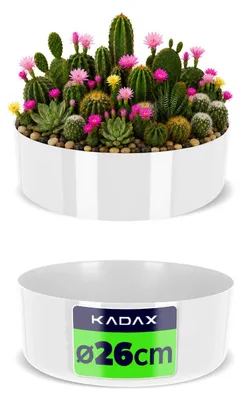 Immagine prodotto di Vaso da fiori KADAX "Ronta", ciotola rotonda, ciotola per piante, fioriera 26 cm, vaso bianco
