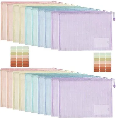 Produktbild von Wasserdichte A5-Dokumententasche, 20er Pack, 5 Farben, Reißverschluss