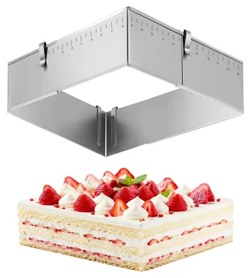 Produktbild von Backrahmen - Rechteckig und verstellbar - Zum Backen und Schichten - 5 cm Höhe