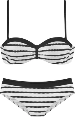 Produktbild von LASCANA Bügel-Bandeau-Bikini schwarz-weiß Größe 40 Cup A