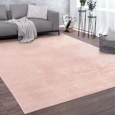 Produktbild von Waschbarer Teppich Wohnzimmer Kurzflor Einfarbiger Moderner Stil Weich Rosa Grösse 160x220 cm